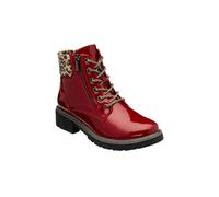 Red Patent 'Charleston' Ankle Boots Lotus Red 5