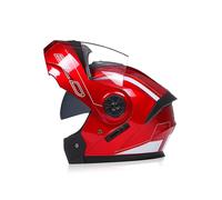 (red pattern-clear lens, M) New High Quality Bld Motorcycle Full Face Helmet Four Seasons Motocross Racing Modular Flip Up Men Women Off Road Helmet