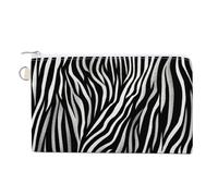 Red Pattern Coin Purse Canvas Change Pouch with Zipper Small Cosmetic Organizer Bag Women Wallet for Car Keys, Credit Cards, Cash, Lipstick, Zebra Print, One Size