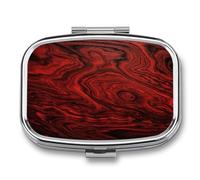 Red Pattern Weekly AM/PM Pill Organizer.Waterproof Portable Compact Travel Pill Organizers.Small Pill Box for Medicine Holder for Vitamins Medication.
