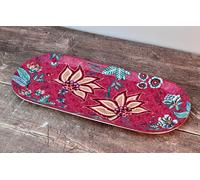 Red Patterned Rectangular Serving Plate, 33cm