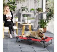 Pawhut Raised Dog Bed With Breathable Mesh For Large Dogs, Red Red