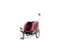 PawHut Dog Bike Trailer Pet Carrier for Small/Medium Puppy, Steel Frame, Hitch Coupler, Black/Red