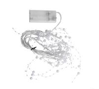 Red Pearl Fairy String Lights For Christmas, 2M Indoor Outdoor Christmas Light String, 20LED Glowing Garland Berry Beads Decoration(White Pearl)
