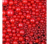 Red Pearl Sprinkles for Cake Decorations 130g Mother Of Pearl Sugar Cake Sprinkles 4 Sizes Mix for Cake Cupcake Cookie Baking Donuts Ice Cream Toppings