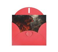 Red Pearlescent Paper Holiday Cards 4"x6" MSRHIUEF Battle Monster Printing Greeting Cards for Christmas, Birthday, Wedding Anniversary & Party Invitations