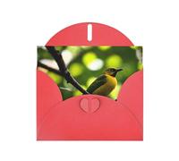 Red Pearlescent Paper Holiday Cards 4"x6" MSRHIUEF Yellow Kingfisher Printing Greeting Cards for Christmas, Birthday, Wedding Anniversary & Party Invitations