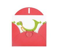 Red Pearlescent Paper Holiday Cards 4"x6" YYHHAOFA Cool dinosaur cradle Pattern Greeting Cards for Christmas, Birthday, Wedding Anniversary & Party Invitations