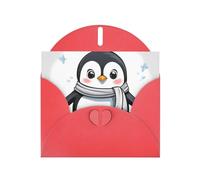 Red Pearlescent Paper Holiday Cards 4"x6" YYHHAOFA Cute Penguin Pattern Greeting Cards for Christmas, Birthday, Wedding Anniversary & Party Invitations