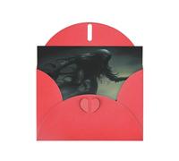 Red Pearlescent Paper Holiday Cards 4"x6" YYHHAOFA Demon on the Ocean Pattern Greeting Cards for Christmas, Birthday, Wedding Anniversary & Party Invitations