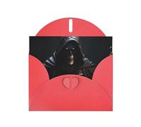 Red Pearlescent Paper Holiday Cards 4"x6" YYHHAOFA Grim-Reaper Pattern Greeting Cards for Christmas, Birthday, Wedding Anniversary & Party Invitations