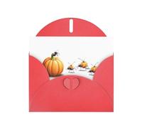 Red Pearlescent Paper Holiday Cards 4"x6" YYHHAOFA Little ants carrying pumpkin Pattern Greeting Cards for Christmas, Birthday, Wedding Anniversary & Party Invitations
