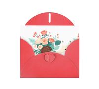 Red Pearlescent Paper Holiday Cards 4"x6" YYHHAOFA Romantic bouquet snail Pattern Greeting Cards for Christmas, Birthday, Wedding Anniversary & Party Invitations