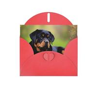 Red Pearlescent Paper Holiday Cards 4"x6" YYHHAOFA rottweiler wallpaper Pattern Greeting Cards for Christmas, Birthday, Wedding Anniversary & Party Invitations