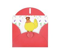 Red Pearlescent Paper Holiday Cards 4"x6" YYHHAOFA singing hen Pattern Greeting Cards for Christmas, Birthday, Wedding Anniversary & Party Invitations