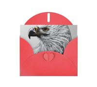 Red Pearlescent Paper Holiday Cards 4"x6" YYHHAOFA Sketching an eagle Pattern Greeting Cards for Christmas, Birthday, Wedding Anniversary & Party Invitations