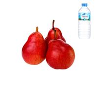 Red Pears 1kg comes with Kaltun Water - Juicy, succulent pears for snacking, smoothies & desserts. Comes with pure spring water for a refreshing fruit duo.