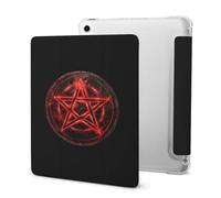 Red Pentagram Symbol Tablet Case with Pencil Holder Protective Cover Design Compatible for IPAD 2020 AIR 4 （10.9in）