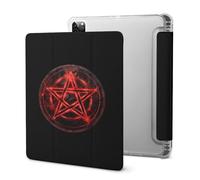 Red Pentagram Symbol Tablet Case with Pencil Holder Protective Cover Design Compatible for IPAD Pro 2020 （11in）