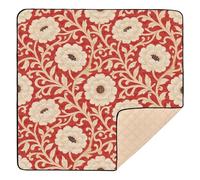 Red Peony Flowers Cute Foldable Baby Play mat Activity Gym for Floor Comfortable Foldable Activity Entertainment Mat for Baby Kids Toddlers Infants, 50'' x 50''alfombrilla de actividad