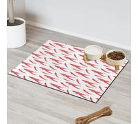 Red Peppers Pet Feeding Mat for Cat Dog Water Bowl Food Mats Peppers Chilli Pet Feeding Mats Absorbent Nti-Slip Contain Spills Protects Floors Placemat 43.1 x 76.2 cm