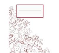Red Persian Flowers Composition Notebook Journal: 120 College Ruled pages, XLarge 8.5 x 11 inches, for school, office supplies, self care