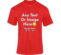Red Personalised Mens T-Shirts UK - Customise with Any Text and Photo, Long-Lasting Print Xtra Large