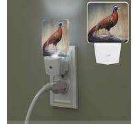 Red Pheasant Night Light Plug into Wall LED Nightlight with Dusk to Dawn Sensor Plug in Night Light Auto-On/Off Night Lamp for Bedroom Bathroom Hallway Home Decor