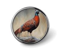 Red Pheasant Round Badge Pin Funny 1 Inch Button Brooch Lapel Pins Fashion Hat Shirt Pin Tie Tack Pinback Buttons Badge Party Supplies Decor Badges For Clothing Coat Hat Dress For Men Women