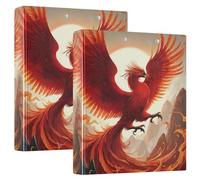 Red Phoenix 3 Ring Binders 1.5 Inch Clear View Three Ring Binders Versatile Binder Fits 200 Sheets 2 Pack