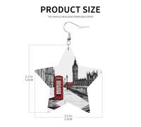 Red Phone Booth London Street Elegant Leather Star Earrings-Fashionable And Unique Accessories For Everyday Wear