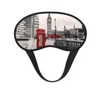 Red Phone Booth London Street Print Sleep Eye Mask Light Blocking Soft and Comfortable Night Eye Blinder for Women Men for Sleeping Travel Night Shift