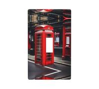 Red Phone Booth London Street Print Wall Plate, Acrylic Back Panel Or Plate, Protect Wall from Finger Prints