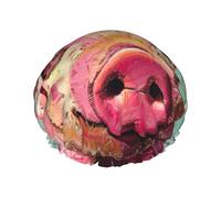 Red Pig Hair Cap For Shower, Waterproof Hair Shower Caps For Long Hair, Non-Slip Cute Shower Cap