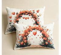 Red Pillow Cases 2 Pack,Love Cushion Covers 70cmx90cm, Velvet Fabric long Pillow Case-Soft & Breathable with Invisible Zipper for Living Room Sofa Bed Bench Bedroom Home Decor-85626