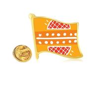 Red PineFruit Mexico Totems Ancient Civilization Golden Metal Flag Lapel Pin Badge