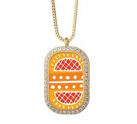 Red PineFruit Mexico Totems Ancient Civilization Necklace Pendant Diamond Crystal Golden Jewelry
