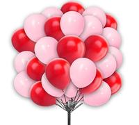 Red & Pink Balloons 10 Inches Two Colours Party Balloons for Girls Christening Baby Shower Hen Wedding Princess Birthday Party Decorations 30 Pack