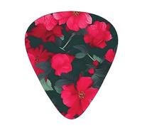Red Pink Flower Exceptional Guitar Pick â€“ Single-Side Full-Print, Abs Material Plectrum â€“ Diverse Thickness For Varied Music Experience â€“ Ideal For Guitars And Ukuleles,Guitar Pick,