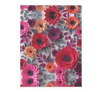 Red Pink Flowers Printing Stylish Crystal Stickers,Resin Aesthetic Stickers for Laptop,Skateboard,Water Bottle,Scrapbook