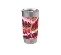 Red Pink Flowers Stainless Steel Insulated Tumbler