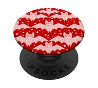 red pink halloween vampire bat fangs creepy star gothic cute PopSockets Adhesive PopGrip