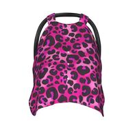 Red Pink Leopard Print Baby Car Seat Covers, Breathable Nursing Cover Breastfeeding Cover, Stroller Covers, Multi-use Infant Carseat Canopy, Baby Boys Girls Newborn Essentials