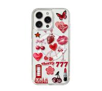 Red Pink Lucky 7 Ball Dice Retro Aesthetic Womens Wireless Charger Compatible Custom Compatible With iPhone 11 12 13 14 15 16 16E Pro Max Plus Mini Bumper Case Design Name Protective Cover Silicone