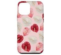 Red Pink White Anthurium Hawaiian Floral Art Case for iPhone 12 mini