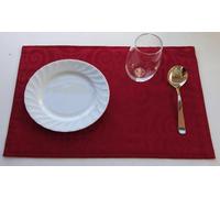 Red Placemats Set of 4, Double Layered Cranberry Cloth Place Mats Dining Room, Burgundy Table Mats for Kitchen Table, Washable Decor Fiesta, Events, Wedding, Thanksgiving, Halloween, Christmas