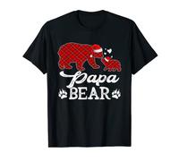 Red Plaid Family Papa Bear Christmas Pajama Buffalo T-Shirt