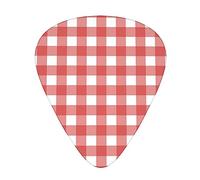 Red Plaid Guitar Plectrums, 12 Pcs Lightweight Guitar Plectrums, 0.46mm/0.71mm/0.96mm Thickness For Acoustic Guitar Acoustic Electric Guitar Ukulele Bass
