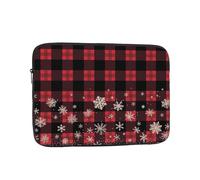 Red Plaid Pattern Laptop Sleeve 17 Inch Shockproof Protective Notebook Case Travel Laptop Bag for Men Women