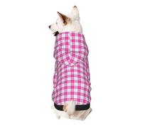 Red Plaid Print Dog Hoodie Sweatshirt For Small Dogs, Warm, Soft And Breathable Pet Clothes, Easy To Wear Jumper For Winter And Fall Warm